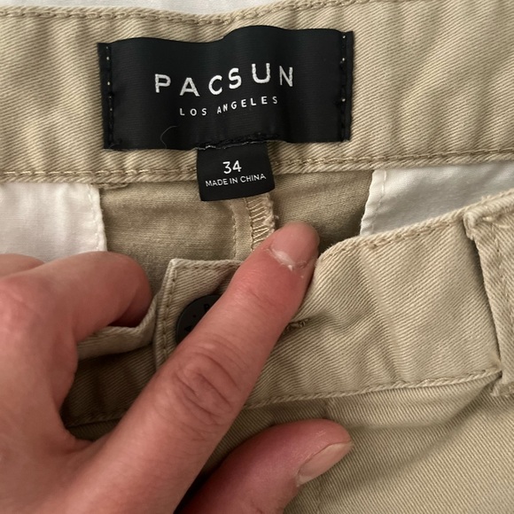 PacSun Tan Flat Front Shorts Casual Style - Picture 2 of 5